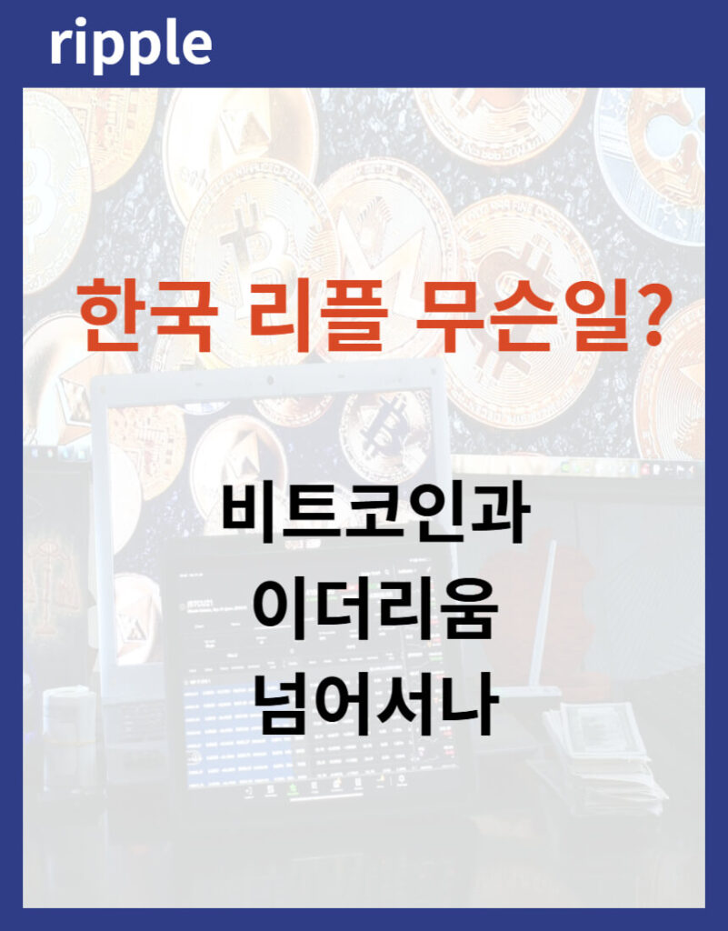 한국 리플 무슨 일? 비트코인과 이더리움 넘어서나